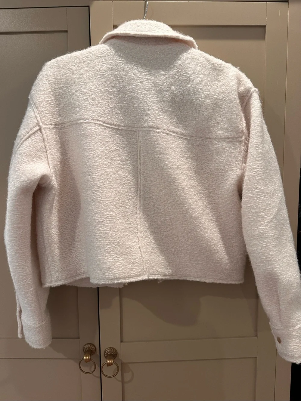 Zara Cream Bouclé Cropped Jacket | Textured Wool Blend | Quiet Luxury Style XS - Picture 5 of 7